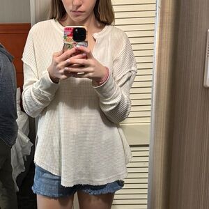 South Moon Under Cream Long Sleeve Top